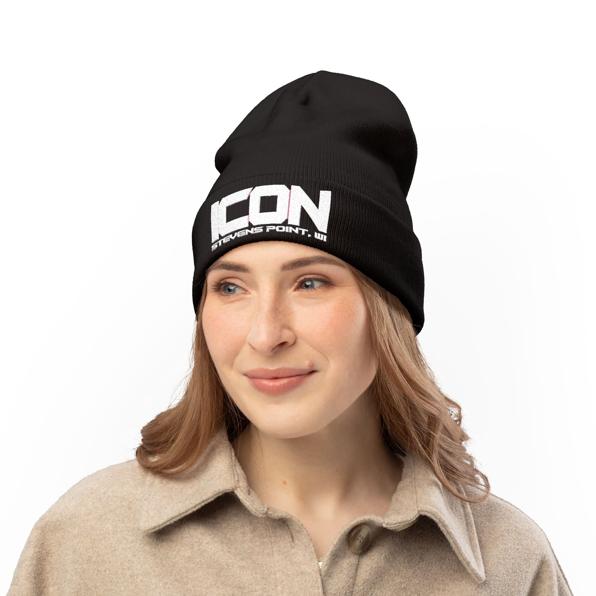 ICON Embroidered Knit Beanie – Cozy Winter Style